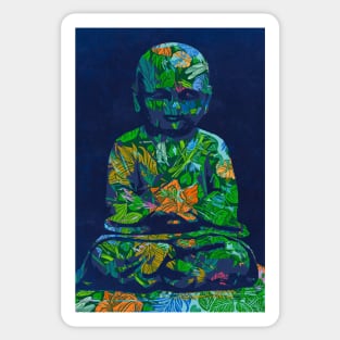 Buddha Floral Collage Sticker